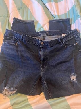 Old Navy Dark Blue Distressed Jeggings